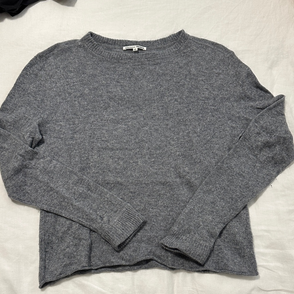 Reformation Heather Gray Crew Neck Sweater